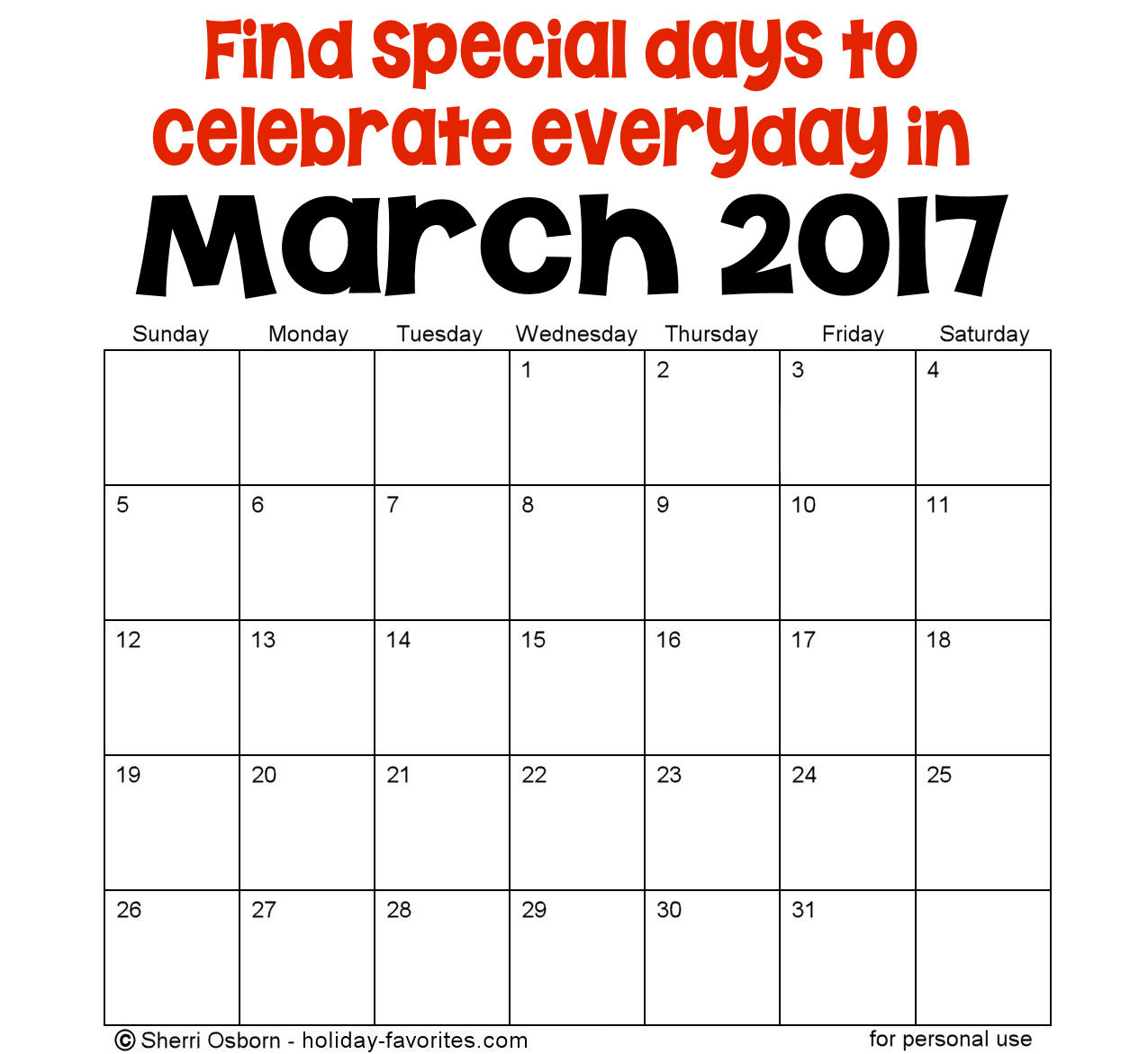 March Holidays And Special Days Holiday Favorites